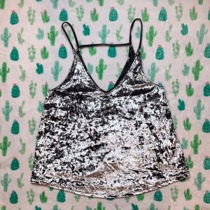 AEO velvet cropped tank top